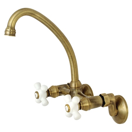 Kingston Brass KS614AB 2-Handle Wall Mount Kitchen Faucet KS614AB